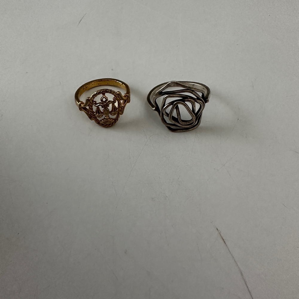 Hand wrought rose stainless steel ring